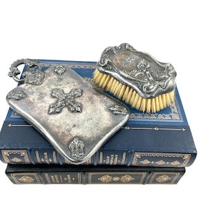 Vintage Vanity Set | Victorian Style Vanity Mirror & Brush Set