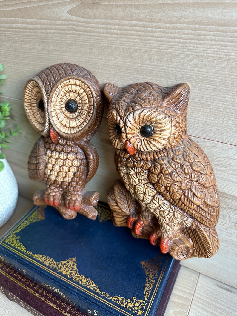 Vintage MCM Owl Wall Plaques Vintage Owl Decor Etsy