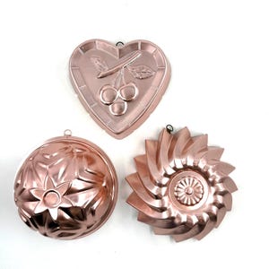 Vintage Jello Mold Set | Copper Style Metal Wall Decor | Rustic Kitchen Decor | Grandma Core Aesthetic