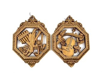 Vintage Wall Plaque Set | Ornate Victorian Style Wall Decor
