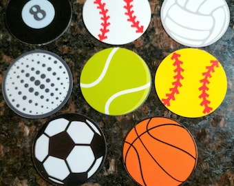 Sports stickers, Sports ball stickers, Stickers, Waterproof Sticker, Water bottle sticker, Laptop Sticker, Fun Sticker, Life is sports