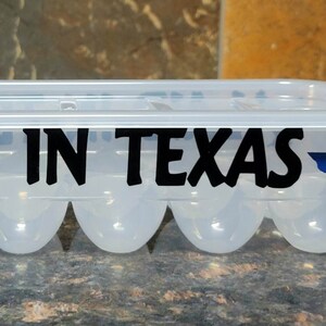 Egg carton with funny saying, egg storage, Laid in Texas, fresh egg holder, reusable plastic egg holder, chicken eggs, duck eggs, farm eggs