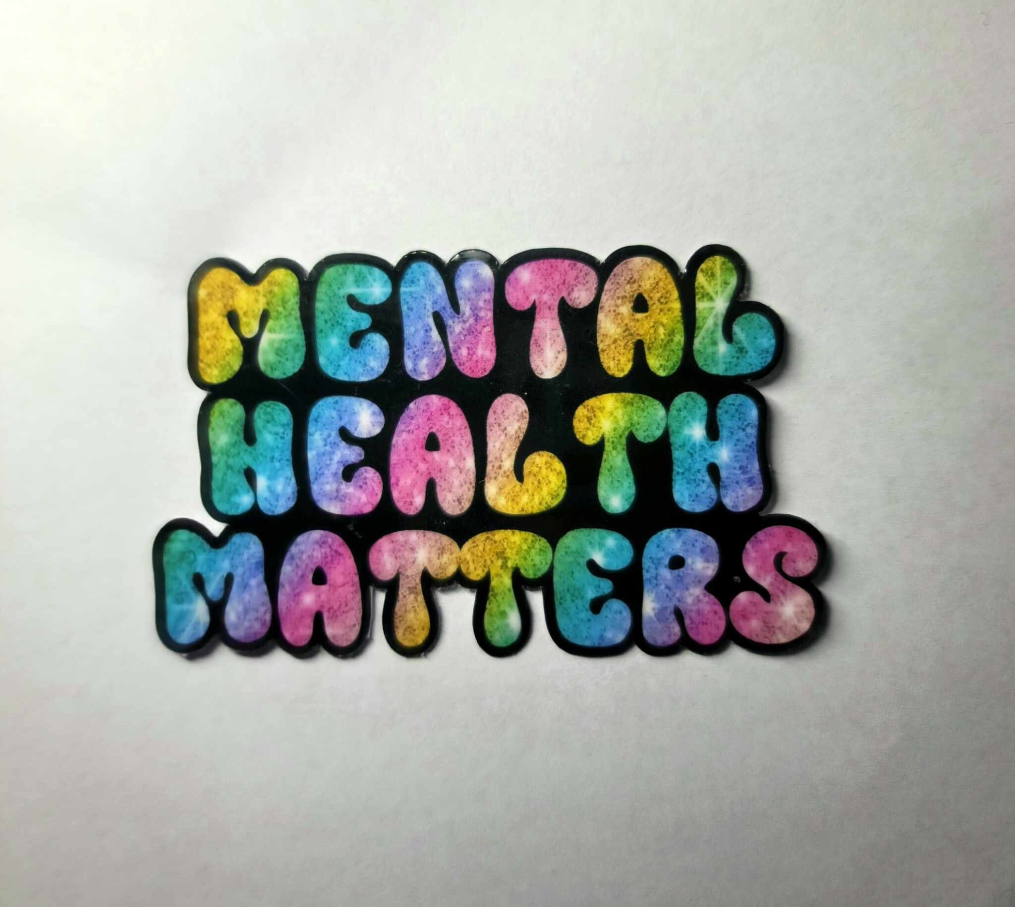 Mental Health Matters Water Bottle Sticker, Tie Dye Waterproof Sticker ...