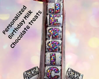 Personalized name chocolate for Birthday/chocolate candy/Birthday gift for anyone/Hershey Nugget Milk Chocolate/ Thoughtful Co-worker gift