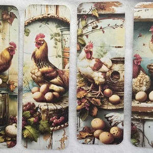 Chickens bookmark/Double sided bookmark/Book lover/Gift for anyone/Colorful Bookmark/Cute Chickens bookmark/Chicken lover bookmark