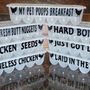 Egg carton with funny saying, egg storage, funny egg saying, fresh egg holder, reusable plastic egg holder, chicken eggs, duck eggs, farm