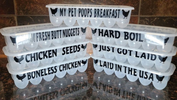 Egg carton with funny saying, egg storage, funny egg saying, fresh egg holder, reusable plastic egg holder, chicken eggs, duck eggs, farm