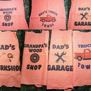 Personalized Shop towel, shop rag, Shop towel with saying, red shop towel, red shop rag, Dad gift, Husband gift, man gift, boyfriend gift