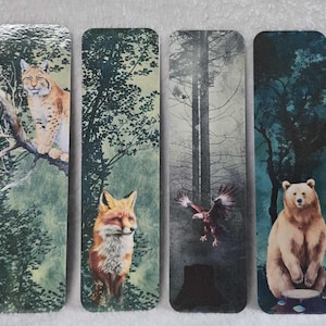 Enchanted Forest animal bookmark/Double sided bookmark/Book lover/Gift for anyone/Colorful Bookmark/Animal Book mark/Enchanted forest/fox