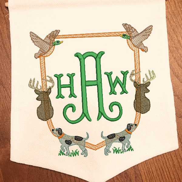 Monogram or name boy hunting theme hospital door hanger