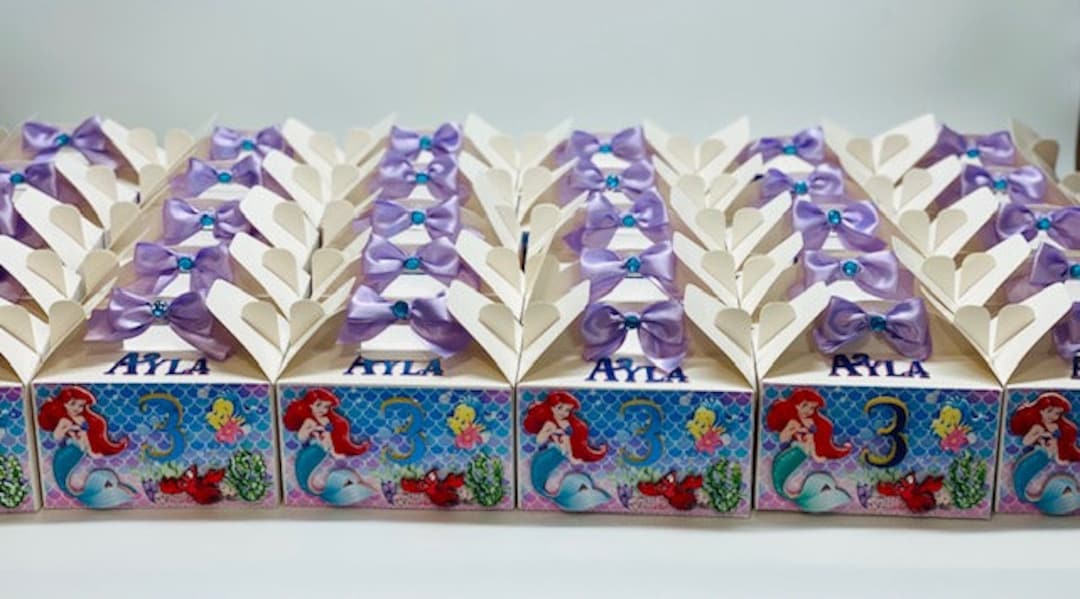 Mermaid Treat Box Ariel Birthday Favor Box, Gable Favor Box, Mermaid ...