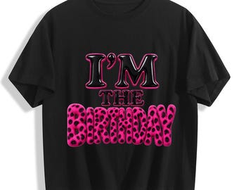 Birthday Crop Top, Cheetah Print Statement Shirt, Women's Outfit