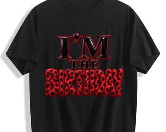 Birthday Crop Top, Red Cheetah Print Statement Shirt, Women's Outfit