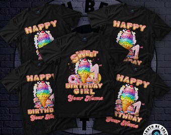 Personalized Sweet One Birthday Shirt | Ice Cream Cone Family Matching Tee