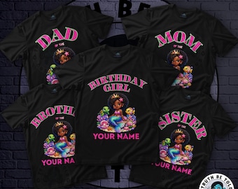 Personalized Mermaid Princess Birthday Shirt | Family Matching Party Tee