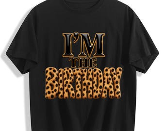 Birthday Crop Top, Cheetah Print Statement Shirt, Women's Outfit