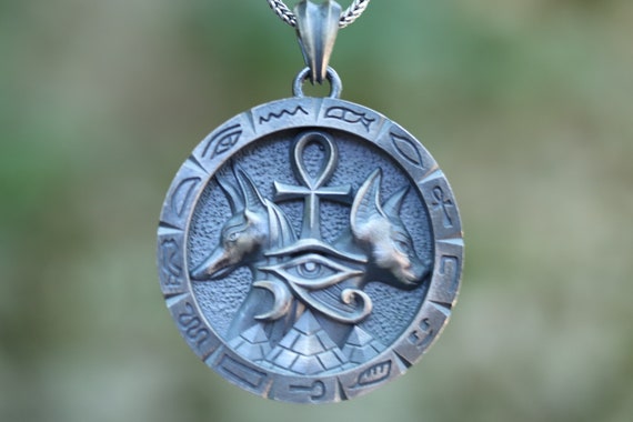 925K Sterling Silver Anubis Bastet Pendant Custom Mythology - Etsy