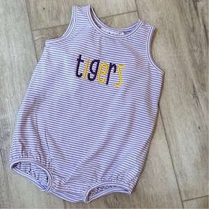 Boys Sleeveless GOLD or PURPLE Tigers knit bubble.
