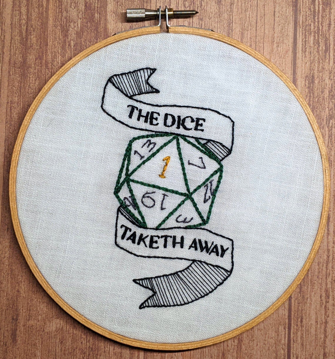 D&D Gamer Beutel – „The Dice Giveth“ Würfeltasche Mit Reißverschluss, Für Tabletop-Spiele