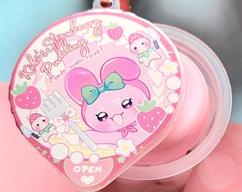 Llavero con forma de pudín de kiwi y fresa - Incluye un peluche suave en el interior / llavero / accesorio