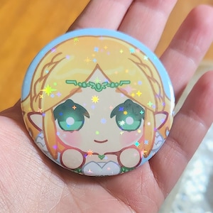 Zelda and Link - Star Holo Buttons / Pins / Accessory
