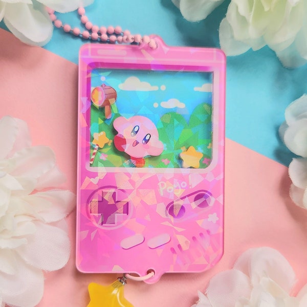 Kirby Gameboy Console Shaker Charm / Accessory / Keychain