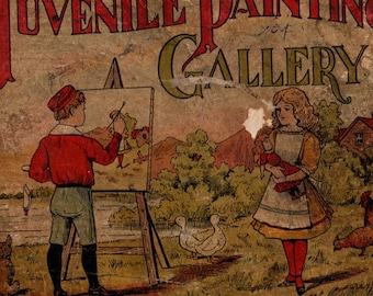 1908 Juvenile Painting Gallery • Antique Children’s Art Book, Hand-Colored