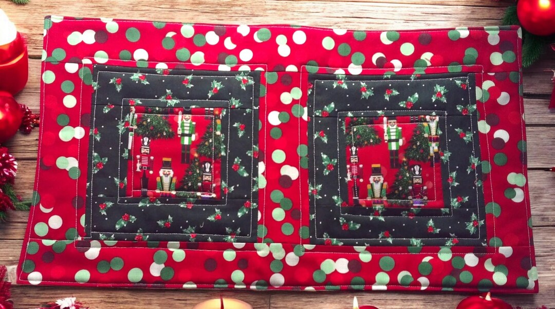 Blue Nutcracker Snowflake Quilted Table Runner NCU0HNH475