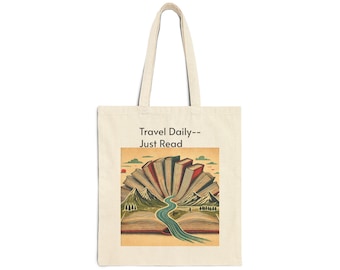 Vintage Library Cotton Canvas Tote Bag – Book Lover Gift