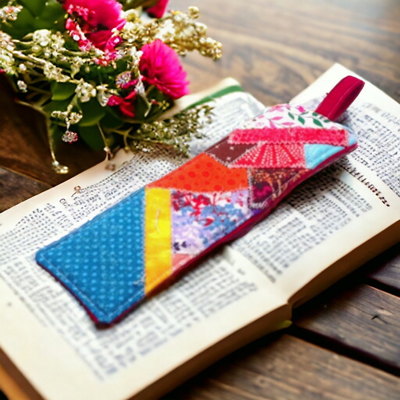 Patchwork Cotton Bookmarks - Crazy Quilted, Set of 2 - Etsy