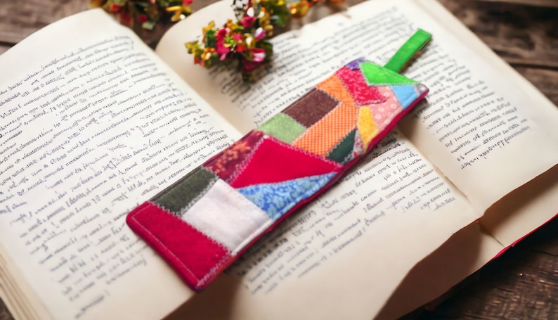 Patchwork Cotton Bookmarks - Crazy Quilted, Set of 2 - Etsy
