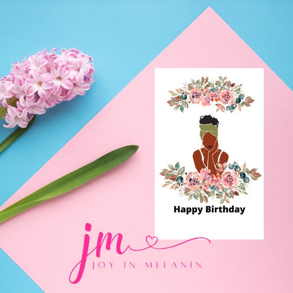 Birthday Card Happy Birthday Black Woman African American - Etsy