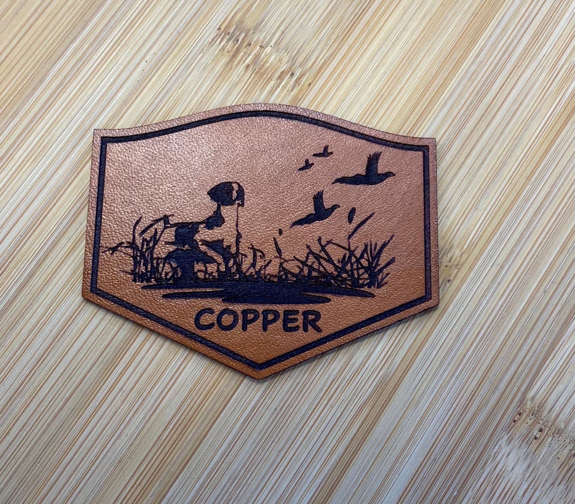 Personalized Pheasant/ Your Breed Hunting Dog Leather Patch Hat, Laser