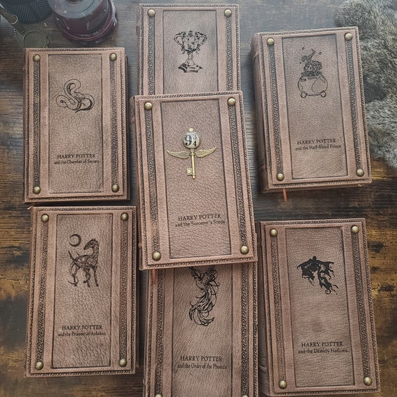 Antique Leather Rebound Harry Potter Books. Etsy