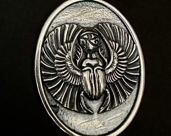 925 Sterling Silber Anhänger – Ägyptischer Skarabäus Mit Ankh-Öse, Horus Symbol