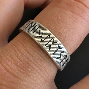 Viking Ring, 925 Sterling Silver Nordic Ring, Adjustable Viking Norse Ring, Ancient Greek Ornament Ring, Gift for Him, Masculine Ring