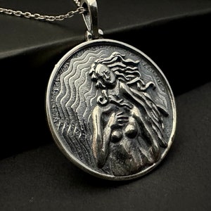 Aphrodite Medaillon, 925k Silber Göttin Aphrodite Halskette, Göttin der Schönheit Anhänger, Venus Halskette, mythologischer Schmuck, Geschenk für Sie