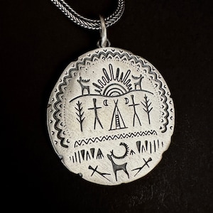 Sjamaanmedaillon, 925k sterlingzilveren sjamaanketting, heidense talisman, sjamaanamulet, mythologische sieraden, herensieraden, damesketting