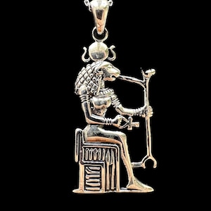 SEKHMET Necklace, 925 Sterling Silver Lion Goddess of Medicine and Healing Sekhmet, Ancient Egyptian Mythology Necklace, Mythological Charm