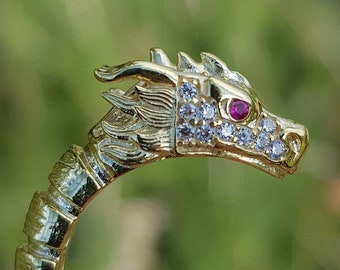 Anillo de dragón, joyería de ojo de dragón de plata de ley 925