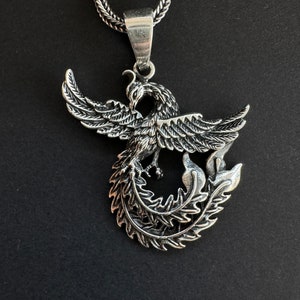 Sterling Silber Phoenix Halskette: Griechische Mythologie Vogel Anhänger