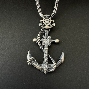 Sterling Silver Anchor Pendant Necklace: Nautical Jewelry Gift