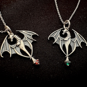 DRAGON Medallion Necklace, 925 Sterling Silver Dragon Pendant, Dark Dragon Necklace, Gothic Dragon Jewelry, Mythologic Pendant, Gift for Him