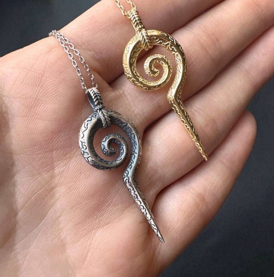 Spiral Necklace, 925 Sterling Silver Mythological Spiral Symbol Pendant ...