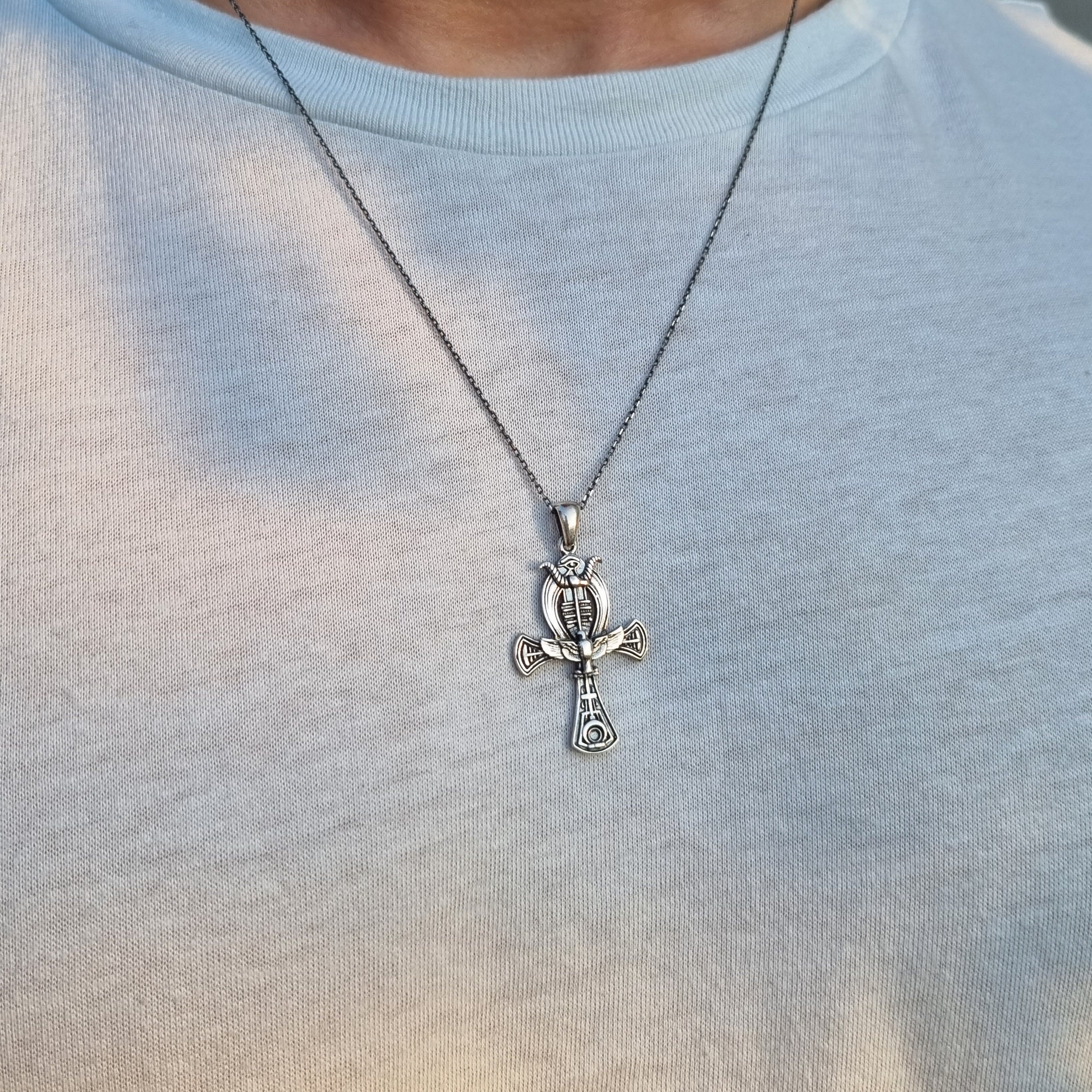 COLLANA OCCHIO HORUS Ra Simbolo Orientale Egizio Egitto Amanti Piramidi - Foto 8