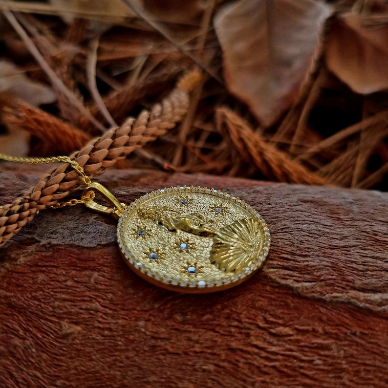 Medalhão de Vênus, Pingente da Deusa Vênus em Prata 925, O Nascimento de Vênus, Colar de Afrodite imagem 10