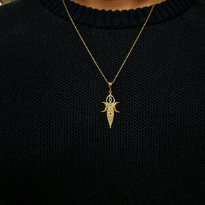 Ishtar Medallion, 925k Silver Ishtar Necklace, Triple Moon Pendant, Ishtar and Moon Pendant, Yoga Jewelry, Gift for Her, Women's Necklace image 7