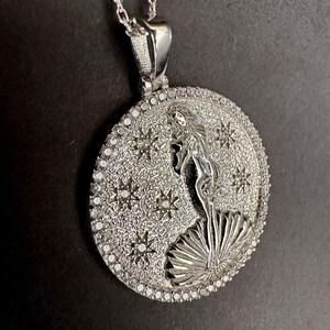 venus necklace, gold venus pendant, birth of venus necklace