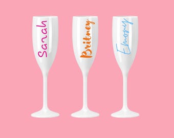Custom Bachelorette Plastic Champagne Coupes | Custom Cups