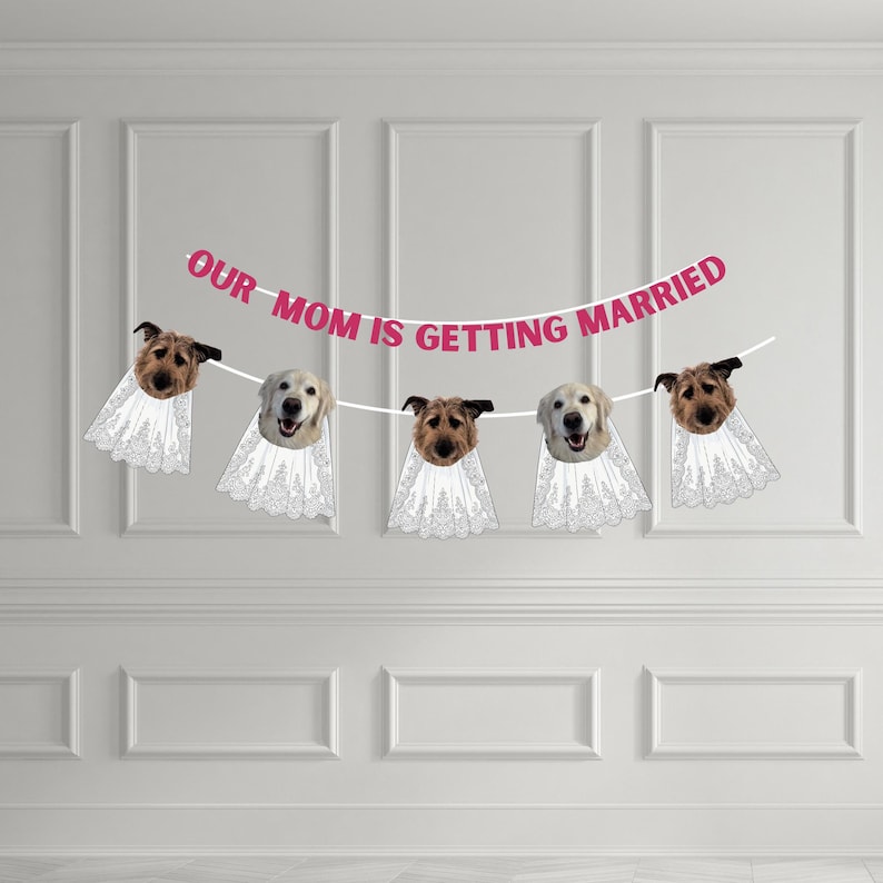 Dog Face with Veil Banner | Bachelorette Party Decor image 3